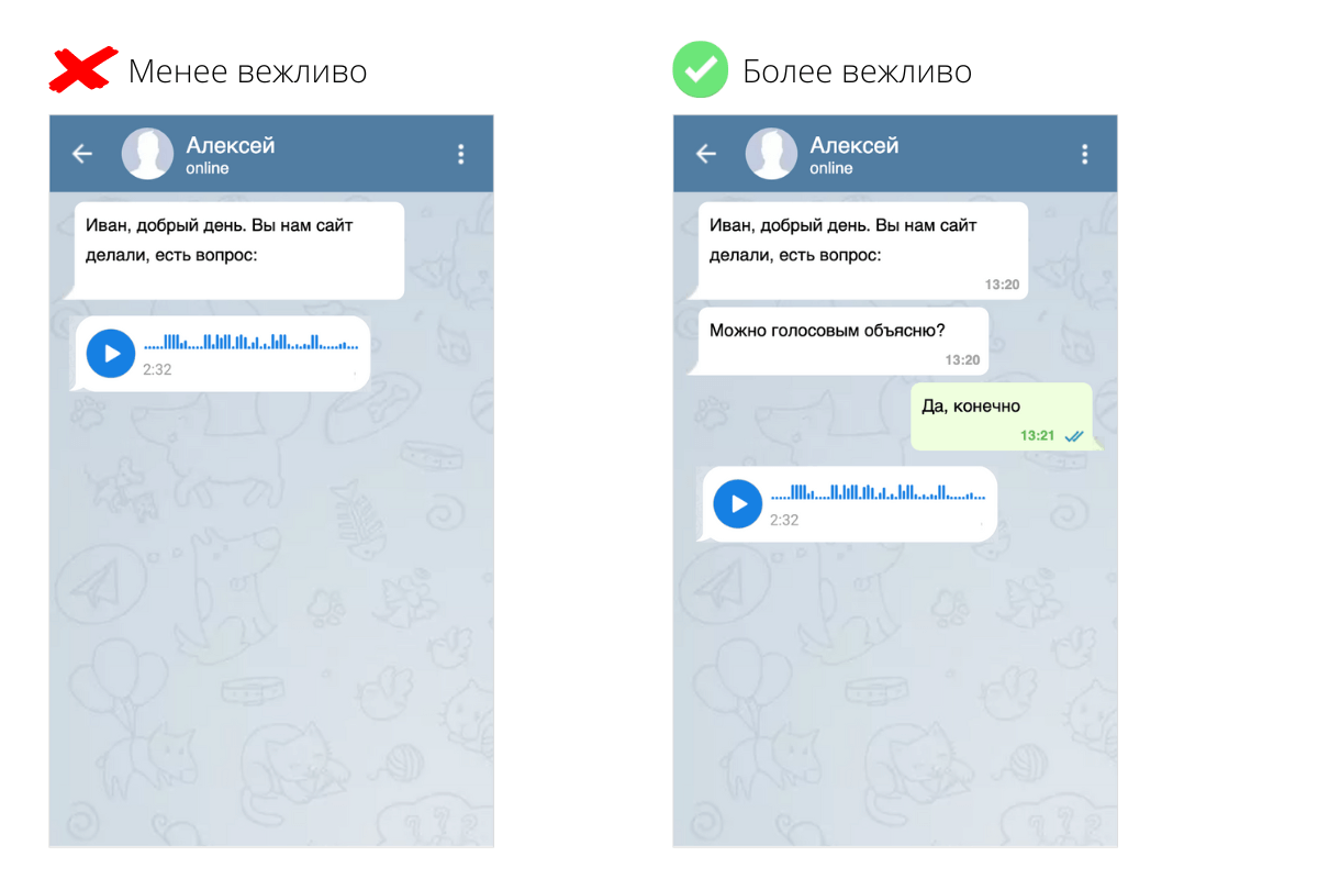 Сетевой этикет. Не отправляйте голосовые без договоренности