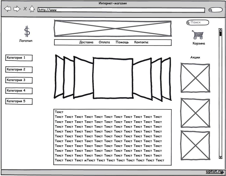Прототип сайта для интернет-магазина
