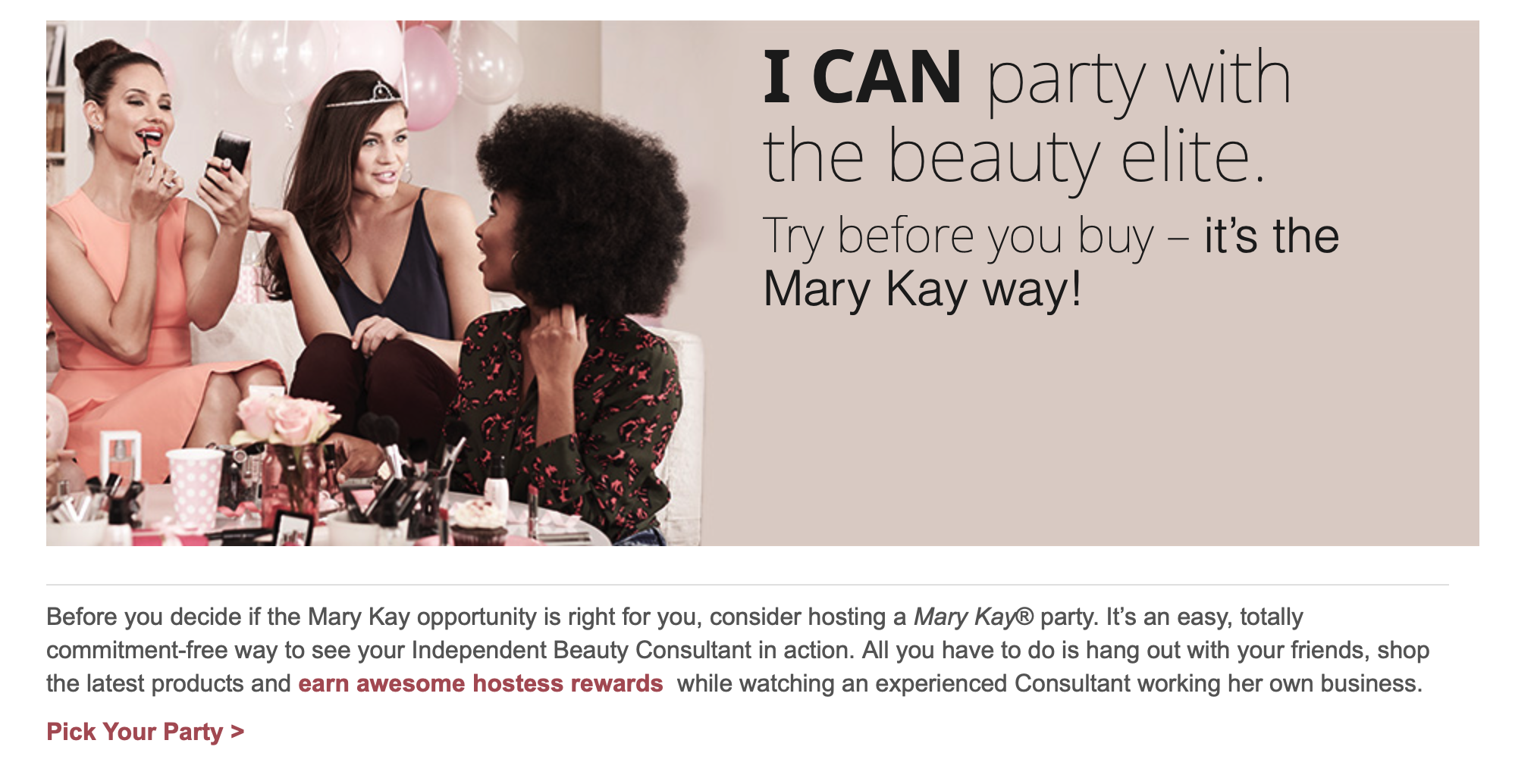 скриншот с сайта Mary Kay