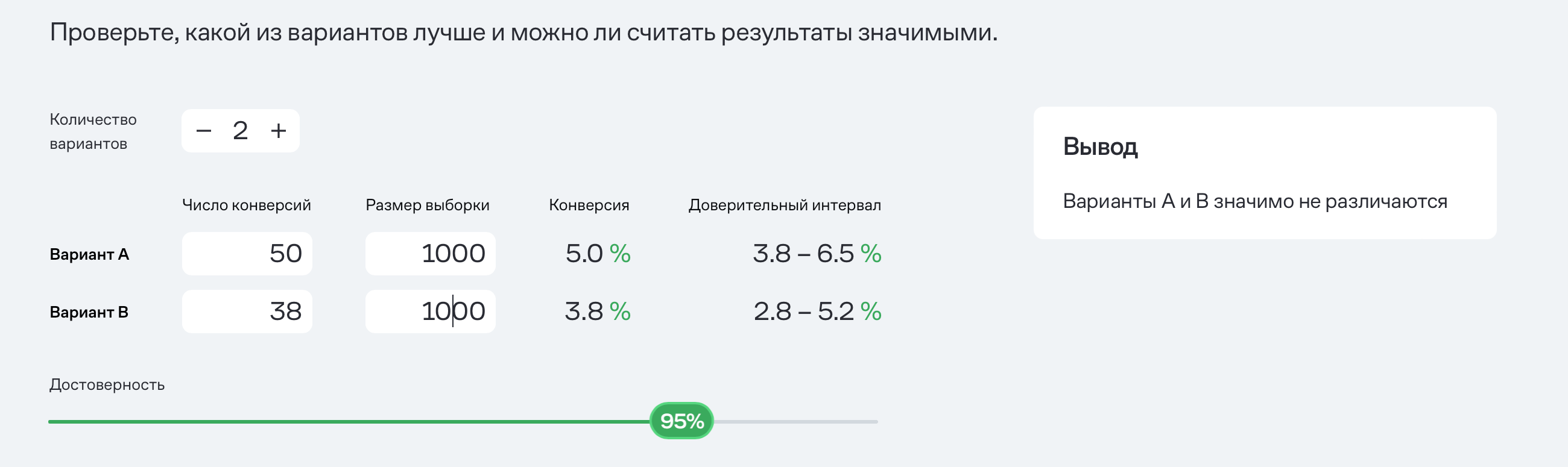 Расчет статистической значимости