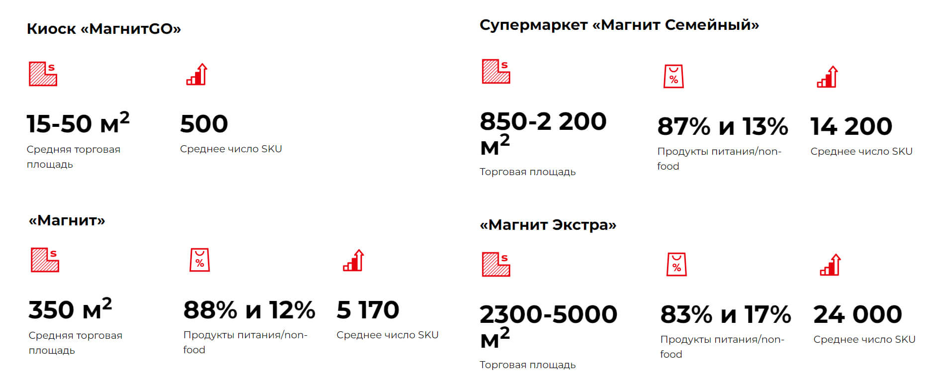 Форматы магазинов сети «Магнит»